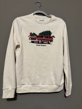 Old Navy Cream Sweatshirt with Blue Logo Tag